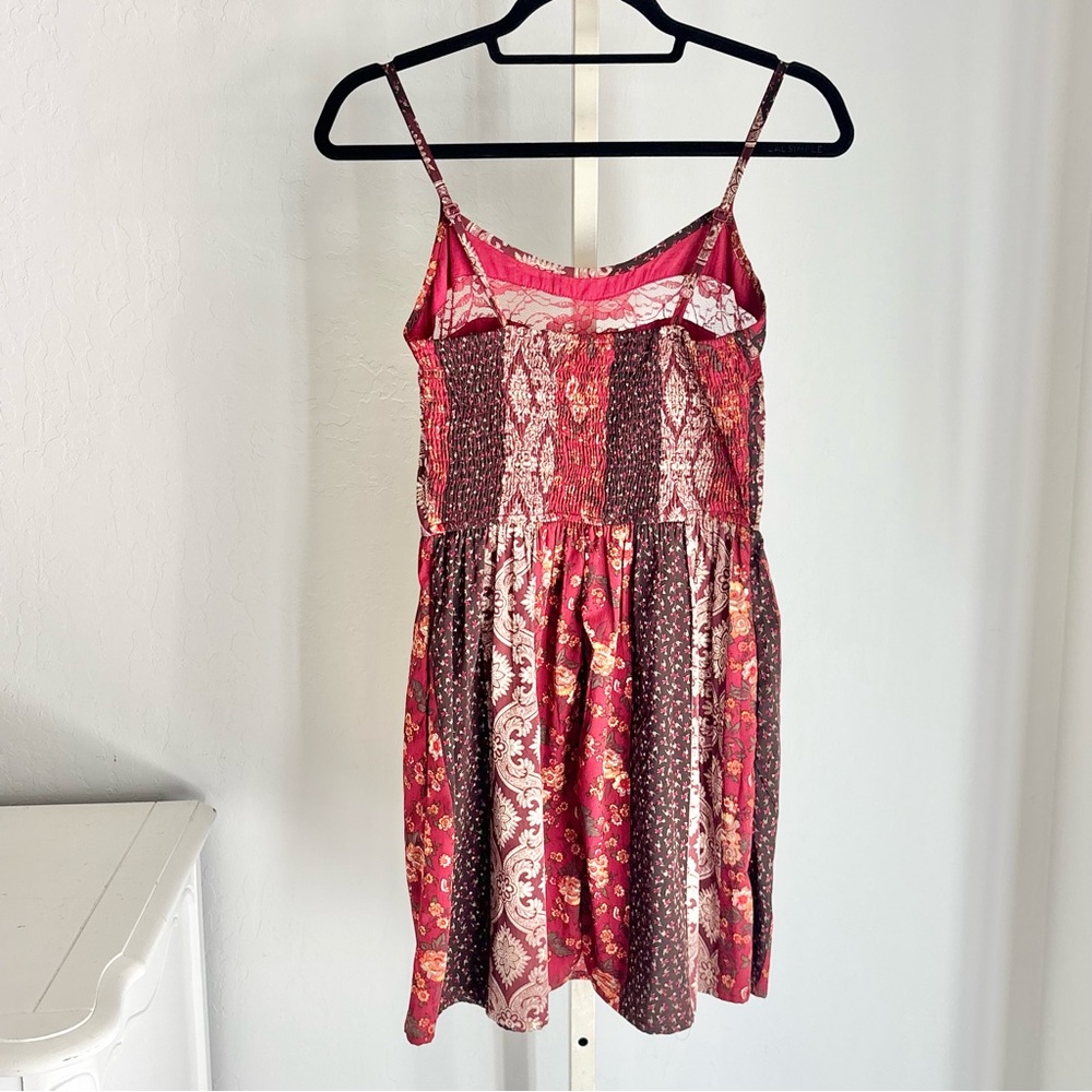 American Rag Multi Color Print Panel Lace Inset Mini Dress, Adjustable Straps, S - Picture 4 of 10